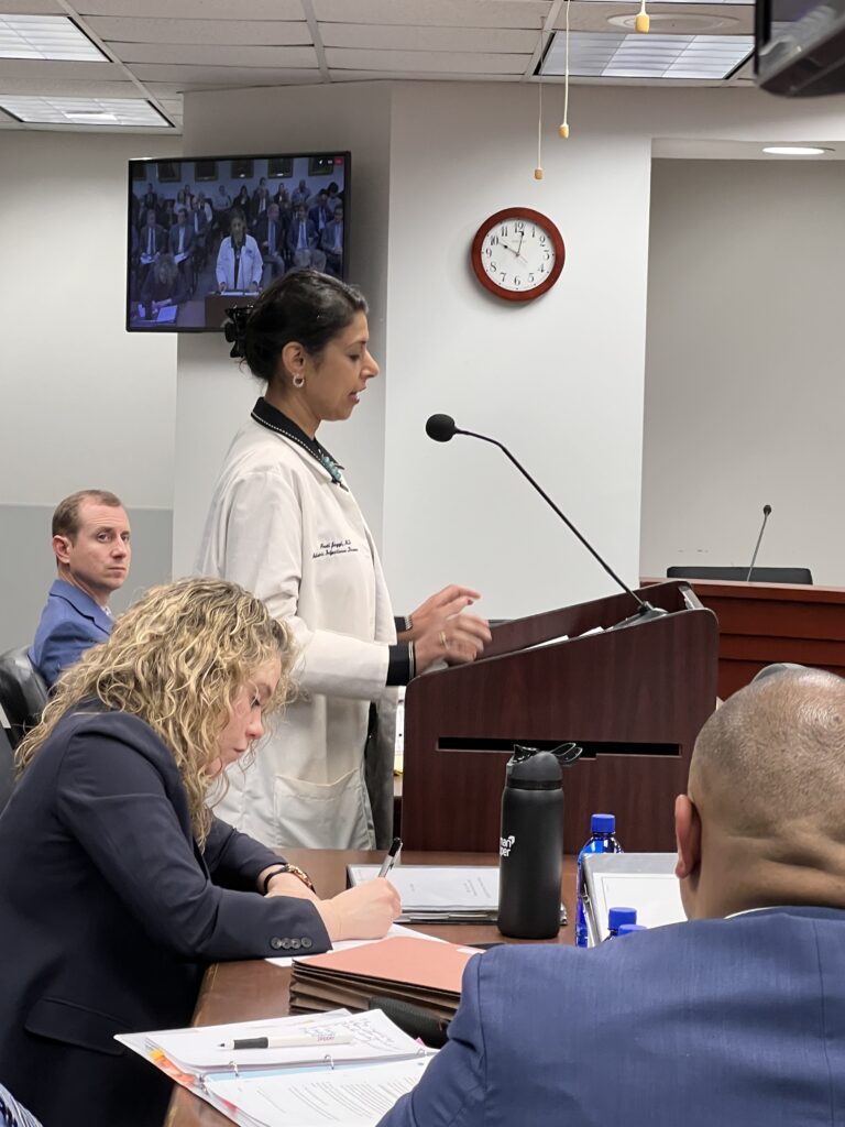 dr preeti speaking at psc hearing 2